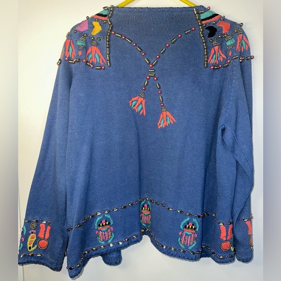 Michael Simon New York Egyptian themed sweater - Picture 2 of 5